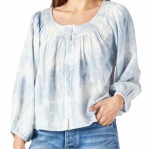 NWT Lucky Brand Embroideried Peasant Top